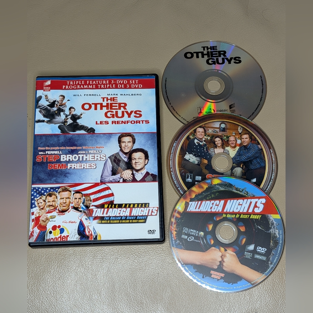Will Ferrell Triple Feature 3 - DVD Set The Other Guys, Stepbrothers, Talladega.